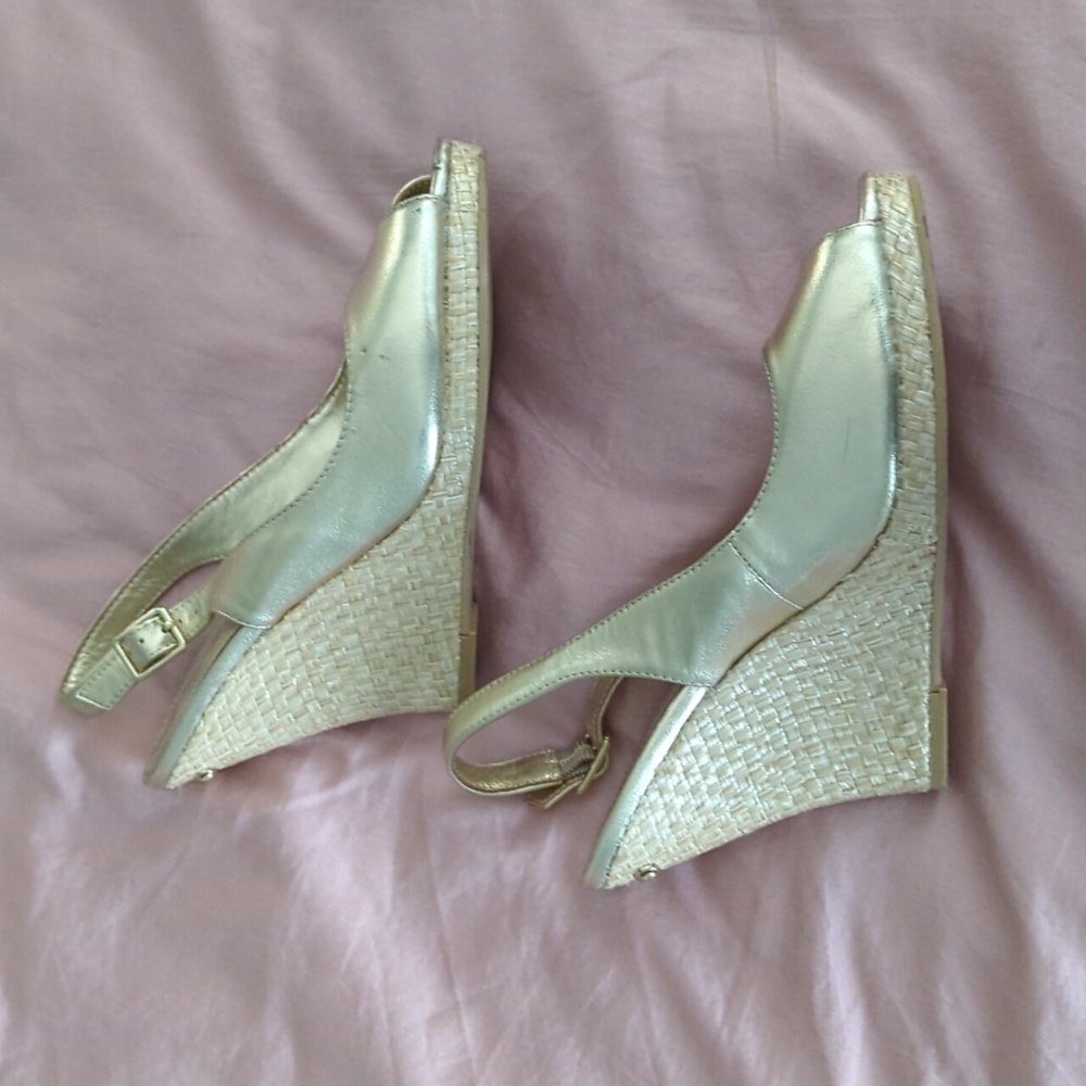 Lily gold espadrille wedge